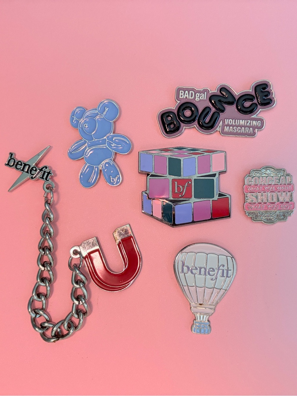 Benefit Cosmetics Enamel Pin Set - Novelty Staff Product Release Set of 6 Pins